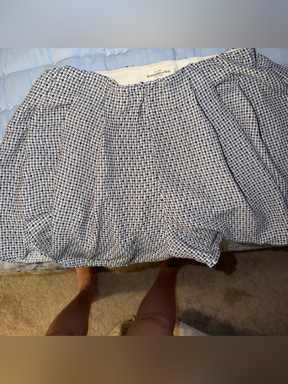 Abercrombie & Fitch Black & White Patterned Women's Short/Skirt